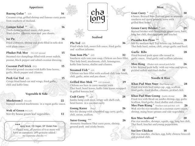 Chalong Restaurant New York Order Online Reservation